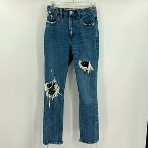 Abercrombie & Fitch High Rise distressed mom Jeans Size 24/00